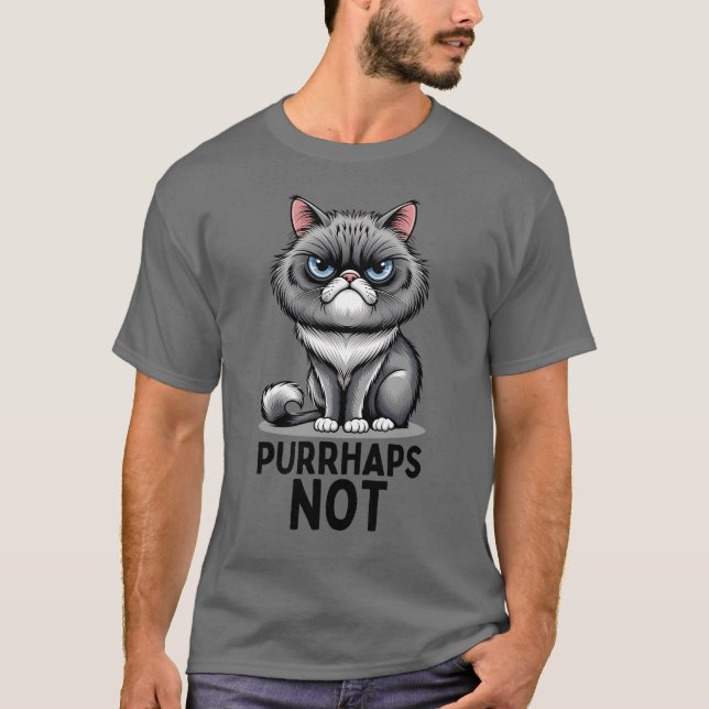 Camiseta Gato persa sarcástico, divertido amante del gato (Anverso)