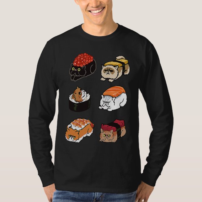 CAMISETA GATO PERSA SUSHI PARA GATO (Anverso)