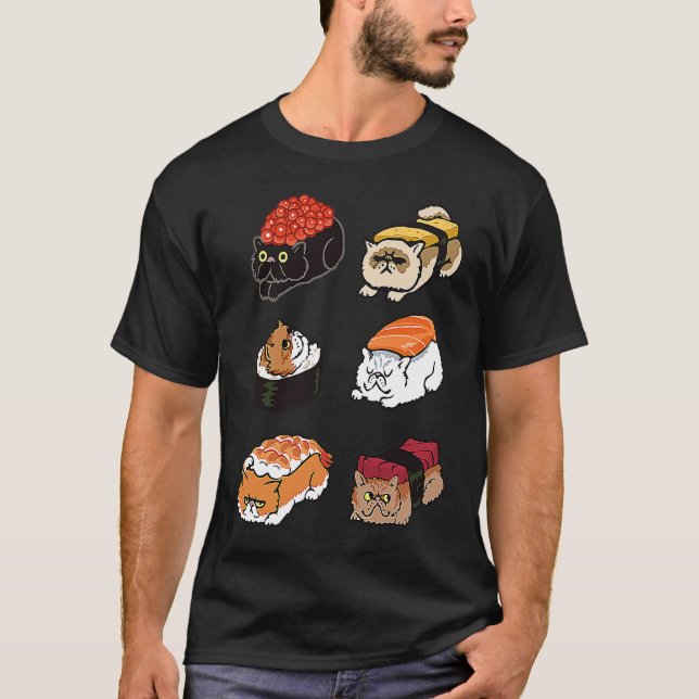 CAMISETA GATO PERSA SUSHI PARA GATO (Anverso)