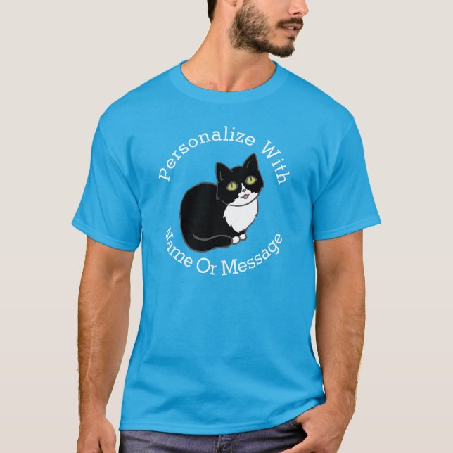 Camiseta Gato PERSONALIZADO del smoking de Tuxie (Anverso)