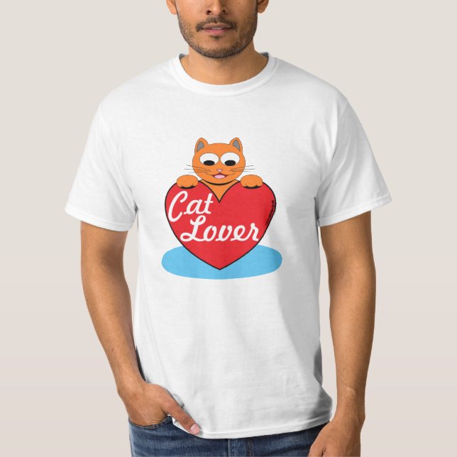 Camiseta Gato Personalizado Naranja de Gato con Corazón Roj (Anverso)