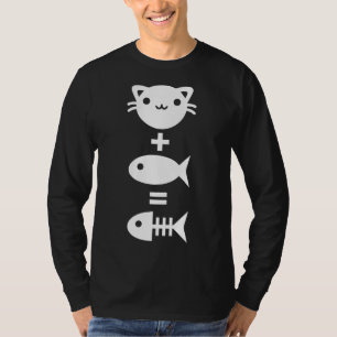 Camiseta Gato + Pescado = Pescado de gato óseo Pescado Kitt