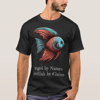 Camiseta Gato pescando con caña de pescar y pez