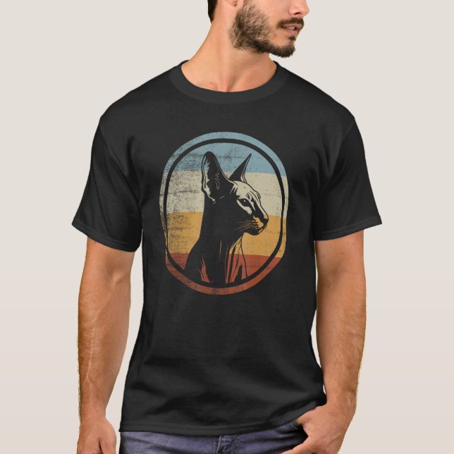 Camiseta Gato Peterbald de estilo retro (Anverso)