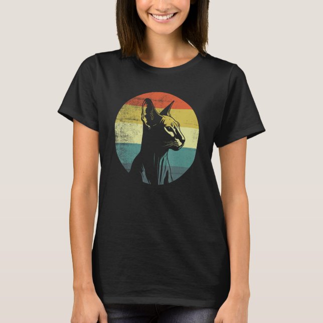 Camiseta Gato Peterbald Retro Vintage (Anverso)