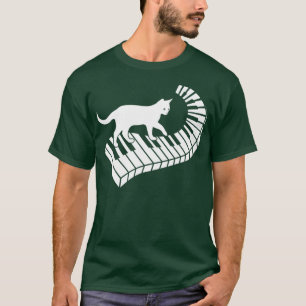 Camiseta Gato piano gracioso piano músico teclado Pia