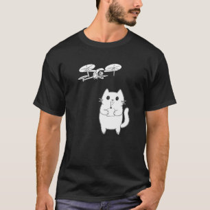 Camiseta Gato piloto de dron Quadcopter Carreras de dron de