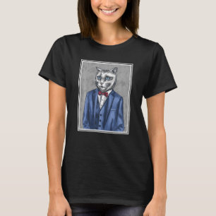 Camiseta Gato pintura al óleo imágenes divertida
