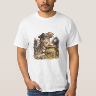 Camiseta Gato Pirata Antiguo con Cofre del Tesoro