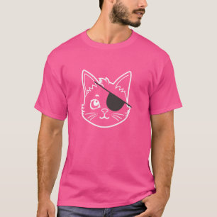 Camiseta gato pirata capitán gatito parche en el ojo mar