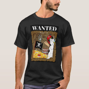 Camiseta Gato Pirata Deseado Pieza Divertida Neko