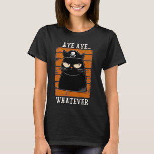 Camiseta Gato Pirata Divertido Aye Aye Lo Que Sea Gato Sarc