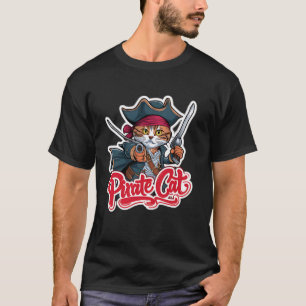 Camiseta Gato pirata gracioso gato Halloween Jolly Roger Ca