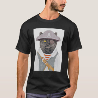Camiseta Gato pirata lindo: cráneo