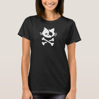 Camiseta Gato Pirata Perezoso Halloween, Gatito Calavera y 