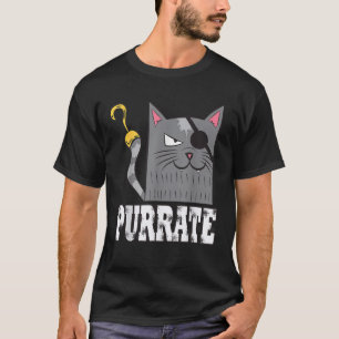 Camiseta Gato Pirata Purrata Capitán Gatito Parche en el Oj