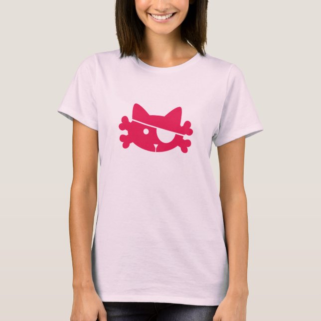 Camiseta Gato pirata rosado - Tee (Anverso)