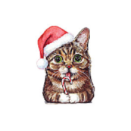 Camiseta Gato pixelado Navidades de felino