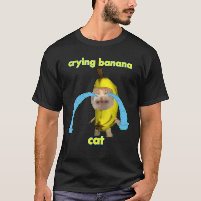 Camiseta gato plátano llorando (Anverso)