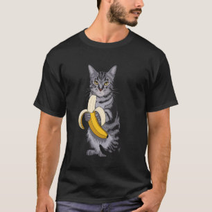 Camiseta Gato Plátano Mascota Gatito Amante Animales Divert