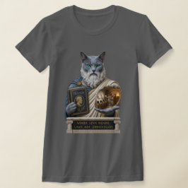 Camiseta Gato Plato Azul Ruso