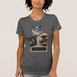 Camiseta Gato Plato Azul Ruso