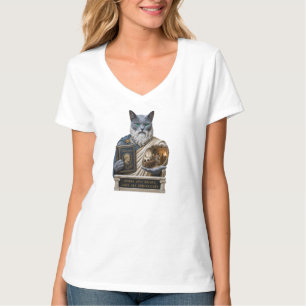 Camiseta Gato Plato Azul Ruso