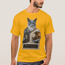 Camiseta Gato Plato Azul Ruso