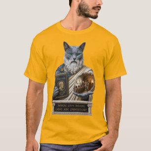 Camiseta Gato Plato Azul Ruso