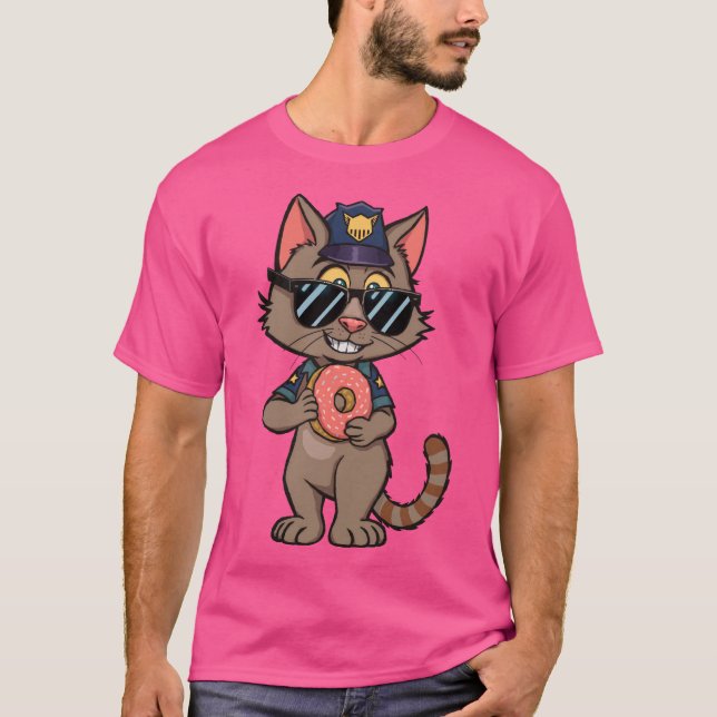 Camiseta Gato policial de calle - Personalizado de los 90,  (Anverso)