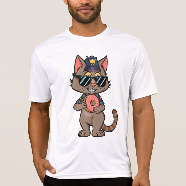 Camiseta Gato policial de calle - Personalizado de los 90,  (Anverso)