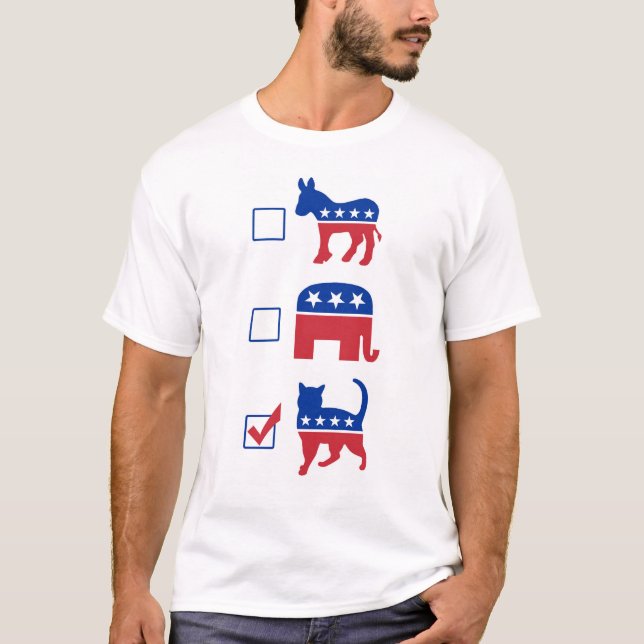 Camiseta Gato político del voto del mascota (Anverso)