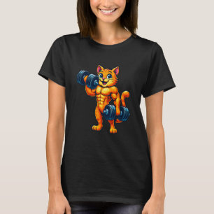 Camiseta Gato Powerlifting Levantamiento de Pesas Gimnasio