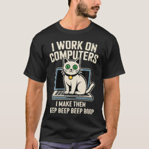 Camiseta Gato Programador de Computadora