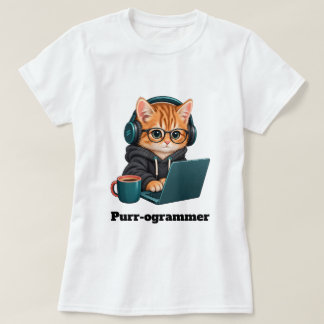 Camiseta Gato programador divertido con juego de palabras P