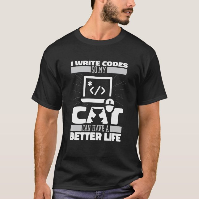 Camiseta Gato programador Ingeniero de software Desarrollad (Anverso)