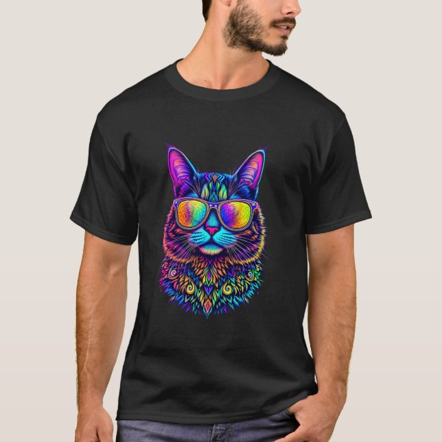 Camiseta Gato Psicodélico (Anverso)
