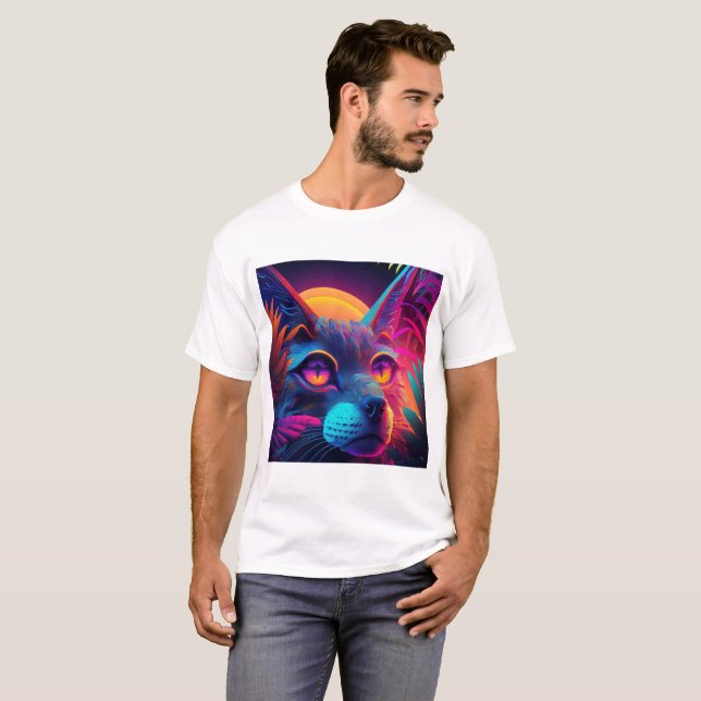 Camiseta Gato psicodélico (Anverso completo)