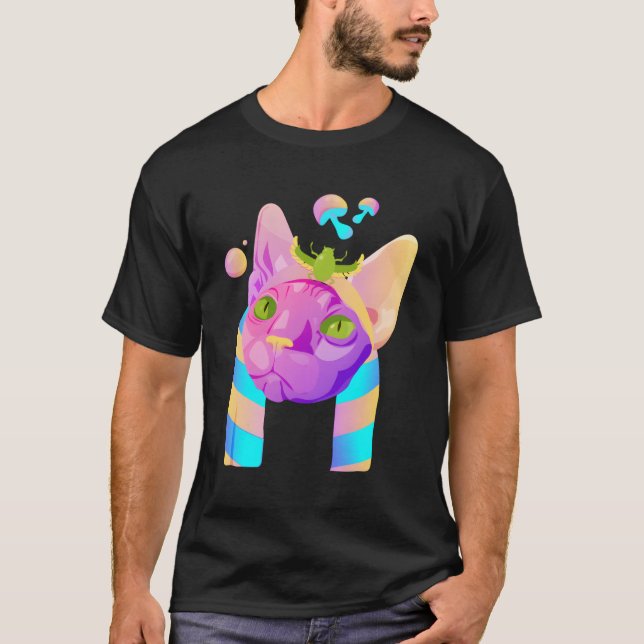 Camiseta Gato psicodélico (Anverso)