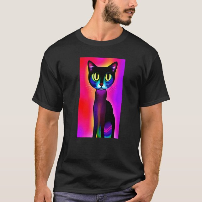 Camiseta gato psicodélico (Anverso)