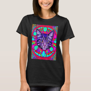 Camiseta Gato Psicodélico Gatito Gatito Al Estilo Gato