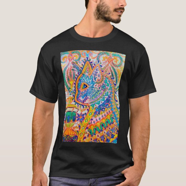 Camiseta Gato psicodélico, Louis Wain (Anverso)