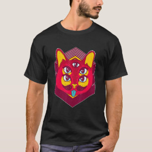 Camiseta Gato Psicodélico Para Gato Niños Niñas