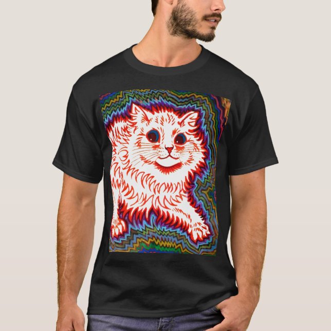 Camiseta Gato Psicodélico Vintage de Louis Wain (Anverso)