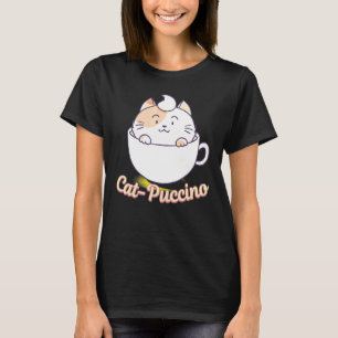 Camiseta Gato Puccino Cappuccino Gato Gato Bebida De Café