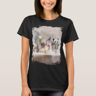 Camiseta Gato Pug Perro Pollo Lema Llama Baño Delfín Panda