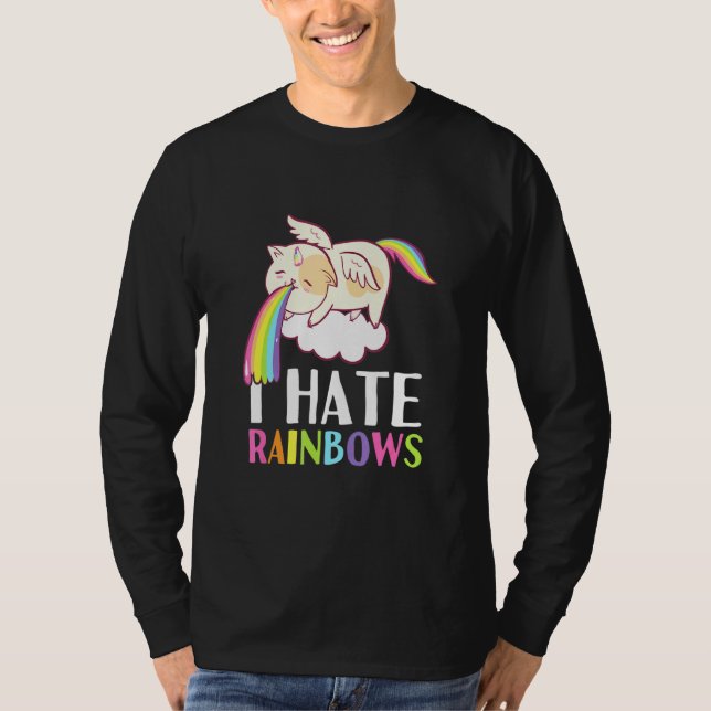 Camiseta Gato Puke Vómito Arcoiris Odio Las Barriadas (Anverso)