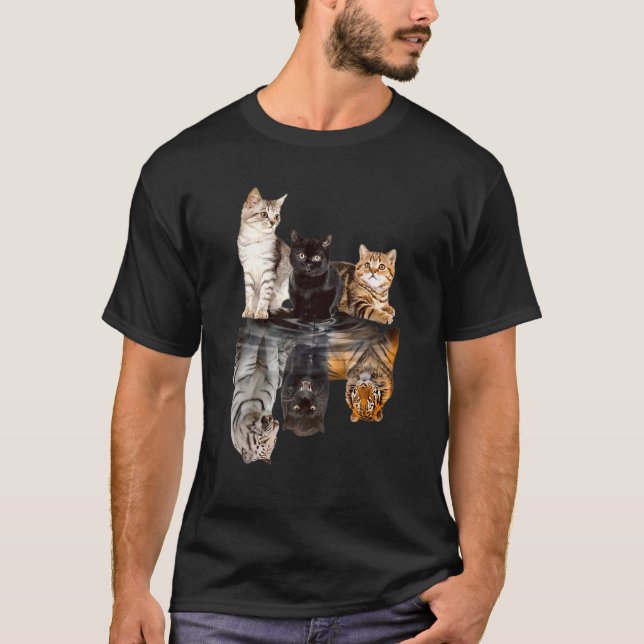 Camiseta Gato Puma del tigre reflejado en gatos Cheetah (Anverso)