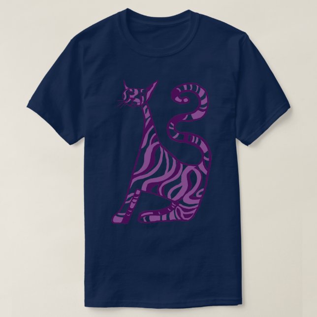 Camiseta Gato púrpura de Stripey (Diseño del anverso)