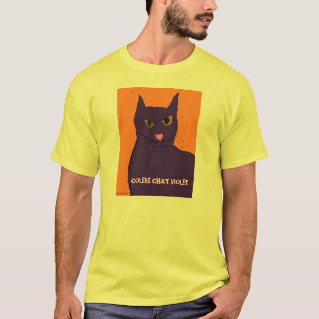 Camiseta Gato púrpura enojado T (Anverso)